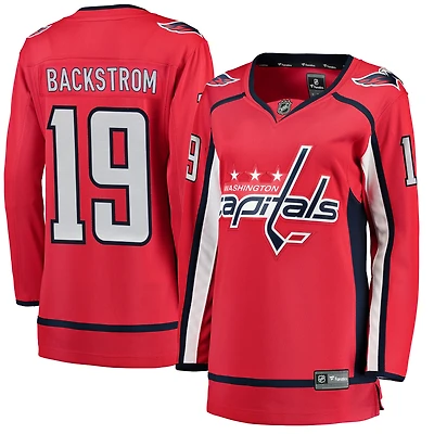 Maillot de joueur échappé à domicile Fanatics Nicklas Backstrom rouge pour femmes