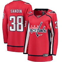 Maillot d'échappée à domicile Fanatics Rasmus Sandin pour femmes, rouge, des Capitals de Washington