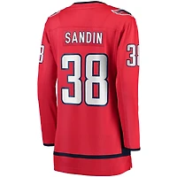 Maillot d'échappée à domicile Fanatics Rasmus Sandin pour femmes, rouge, des Capitals de Washington