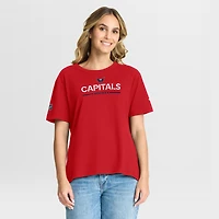 T-shirt authentique Pro Primary rouge pour femme des Washington Capitals