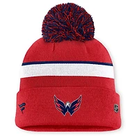 Women's Fanatics Red Washington Capitals Authentic Pro Rink Cuffed Knit Hat with Pom