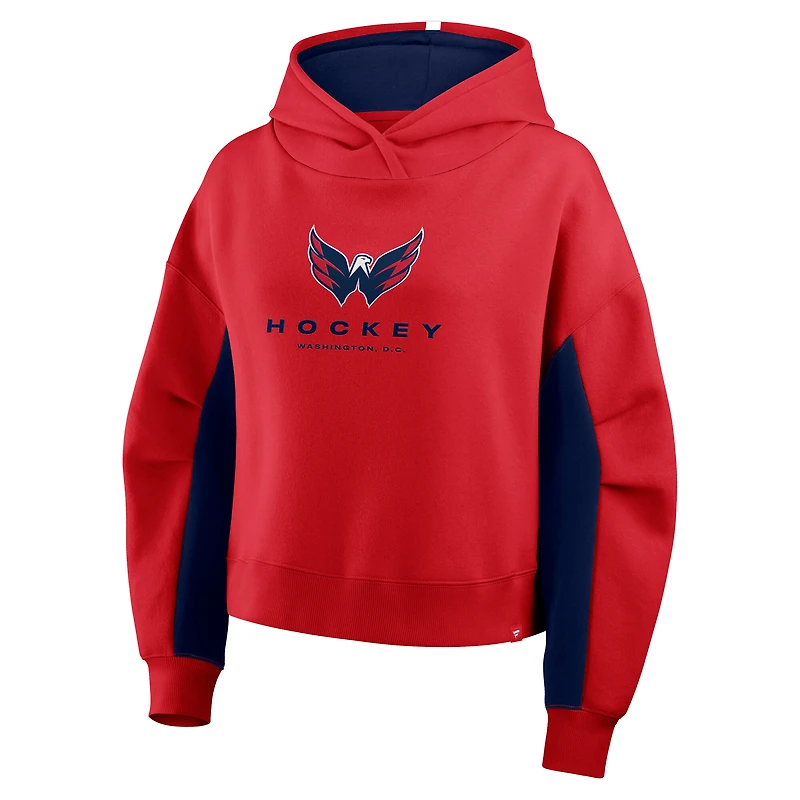 Women's Fanatics Red Washington Capitals Back Check Boxy Hoodie