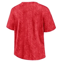 T-shirt délavé rouge pour femme Fanatics des Washington Capitals