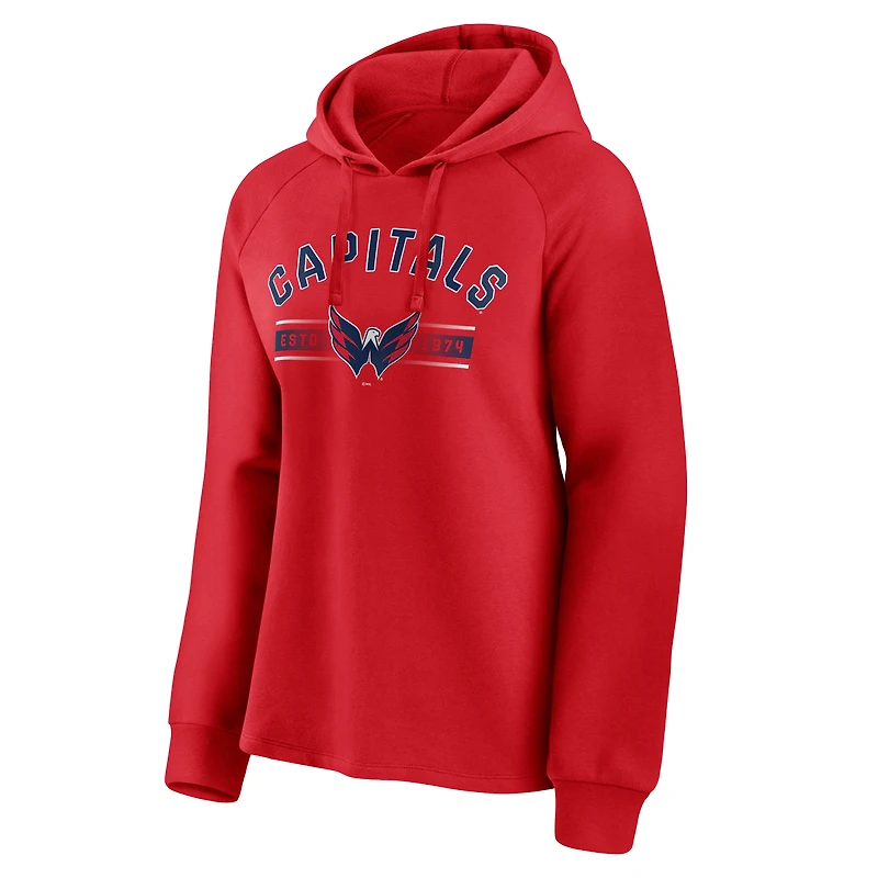 Sweat à capuche rouge Fanatics pour femmes des Capitals de Washington Perfect Play Raglan