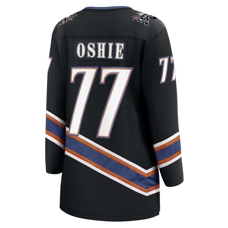 Maillot de joueur Breakaway Fanatics TJ Oshie noir Washington Capitals édition spéciale 2.0 pour femmes