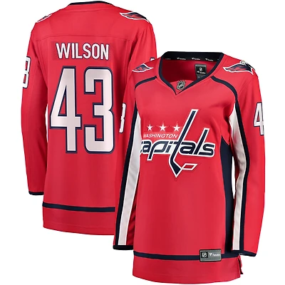 Maillot de joueur échappé des Capitals Washington Fanatics Tom Wilson rouge pour femmes