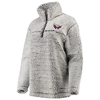 Women's G-III 4Her by Carl Banks Gray Washington Capitals Sherpa Quarter-Zip Pullover Jacket