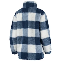 Veste Sherpa à carreaux pour femme G-III 4Her by Carl Banks bleu marine/blanc Washington Capitals