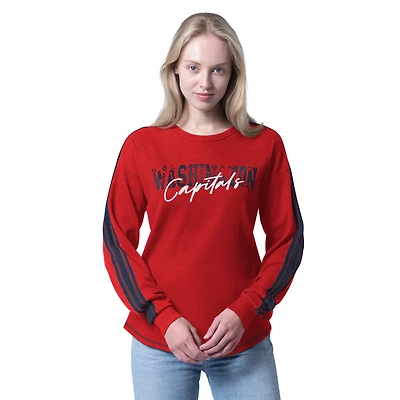 Women's G-III 4Her by Carl Banks  Red Washington Capitals Advantage Thermal Long-Sleeve Tri-Blend T-Shirt