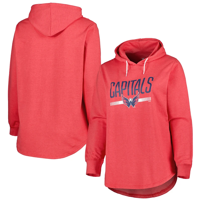 Chandail à capuchon en molleton taille plus des Washington Capitals pour femme rouge chiné