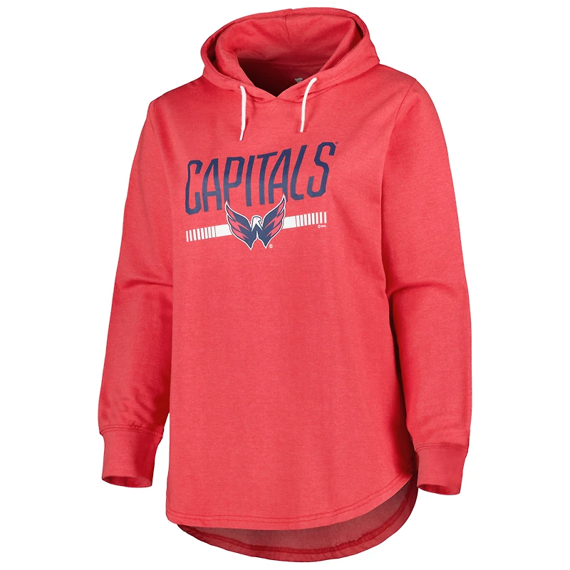 Chandail à capuchon en molleton taille plus des Washington Capitals pour femme rouge chiné