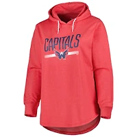 Chandail à capuchon en molleton taille plus des Washington Capitals pour femme rouge chiné