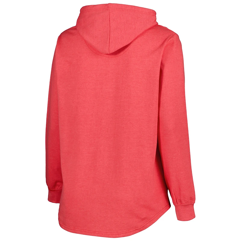 Chandail à capuchon en molleton taille plus des Washington Capitals pour femme rouge chiné
