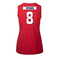 Débardeur rouge pour femmes Levelwear Alexander Ovechkin, nom et numéro du joueur Macy des Capitals de Washington