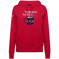 Women's Levelwear Red Washington Capitals Mellow Holiday Adorn Hoodie