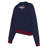 Sweat-shirt court Pro Standard bleu marine pour femme avec code régional des Washington Capitals
