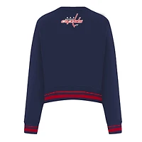 Sweat-shirt court Pro Standard bleu marine pour femme avec code régional des Washington Capitals