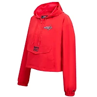 Coupe-vent court classique à demi-zip Pro Standard pour femmes, rouge des Washington Capitals