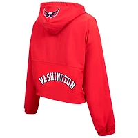 Coupe-vent court classique à demi-zip Pro Standard pour femmes, rouge des Washington Capitals