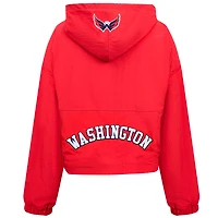 Coupe-vent court classique à demi-zip Pro Standard pour femmes, rouge des Washington Capitals