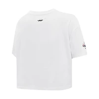 T-shirt court Pro Standard blanc Washington Capitals Boxy Script Tail pour femmes