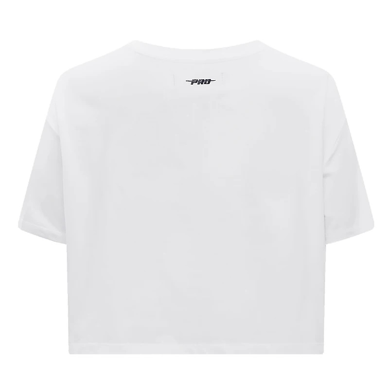 T-shirt court Pro Standard blanc Washington Capitals Boxy Script Tail pour femmes