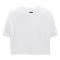 T-shirt court Pro Standard blanc Washington Capitals Boxy Script Tail pour femmes