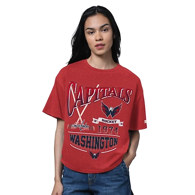Women's Starter Heather Red Washington Capitals Oversized Hall of Fame T-Shirt