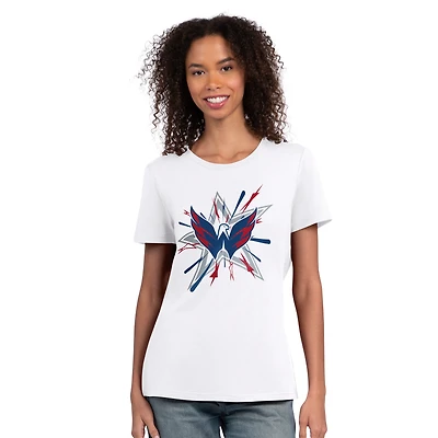 Women's Starter White Washington Capitals Americana Fireworks T-Shirt