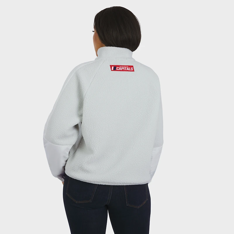 Women's WEAR by Erin Andrews Gray Washington Capitals Polar Fleece Quarter-Zip Jacket