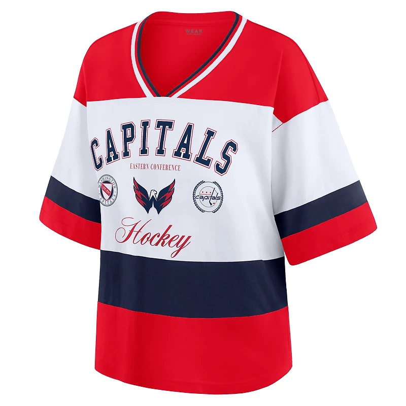 Women's WEAR by Erin Andrews Red/White Washington Capitals Jersey Style Tee