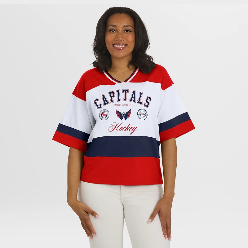 Women's WEAR by Erin Andrews Red/White Washington Capitals Jersey Style Tee