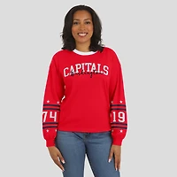 T-shirt de sport à manches longues pour femmes WEAR by Erin Andrews, rouge, Washington Capitals