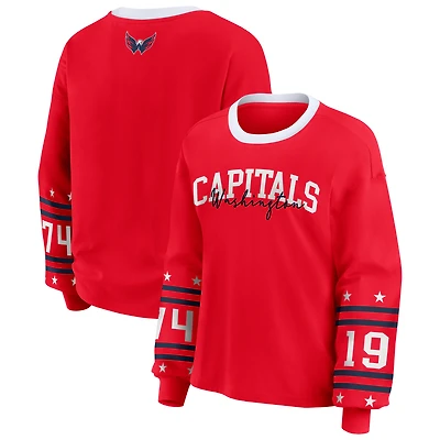 Women's WEAR by Erin Andrews Red Washington Capitals Long-Sleeve Sport T-Shirt