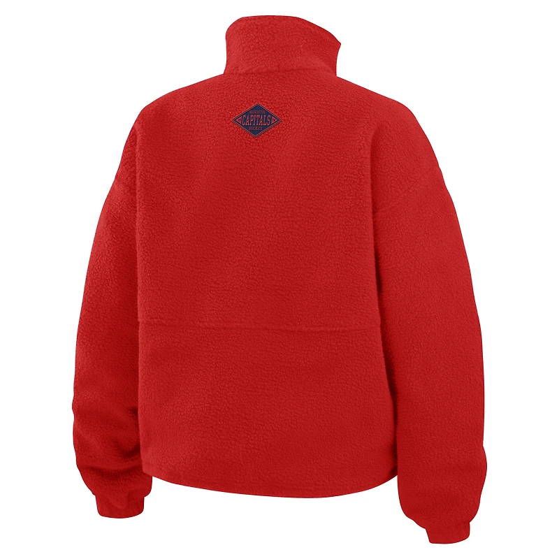 Women's WEAR by Erin Andrews  Red Washington Capitals Polar Fleece Half-Zip Jacket