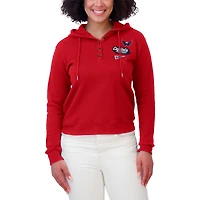 Sweat à capuche en tricot gaufré rouge WEAR by Erin Andrews pour femme des Capitals de Washington