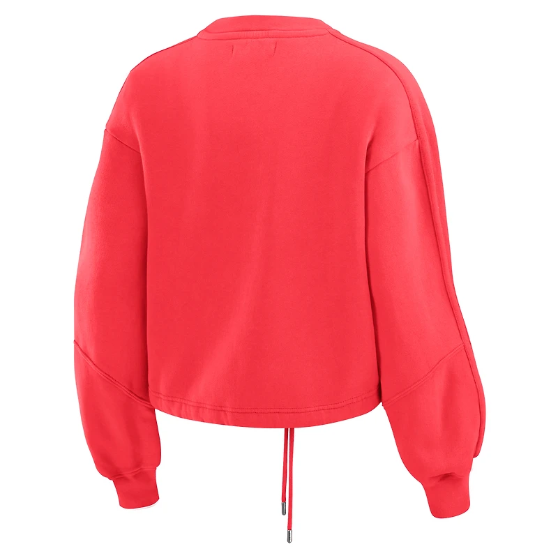 Ensemble de détente pour femme WEAR by Erin Andrews avec sweat-shirt et short en molleton délavé rouge des Washington Capitals