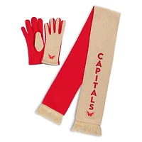 Women's WEAR by Erin Andrews Washington Capitals Tonal Microcheck Scarf & Glove Set