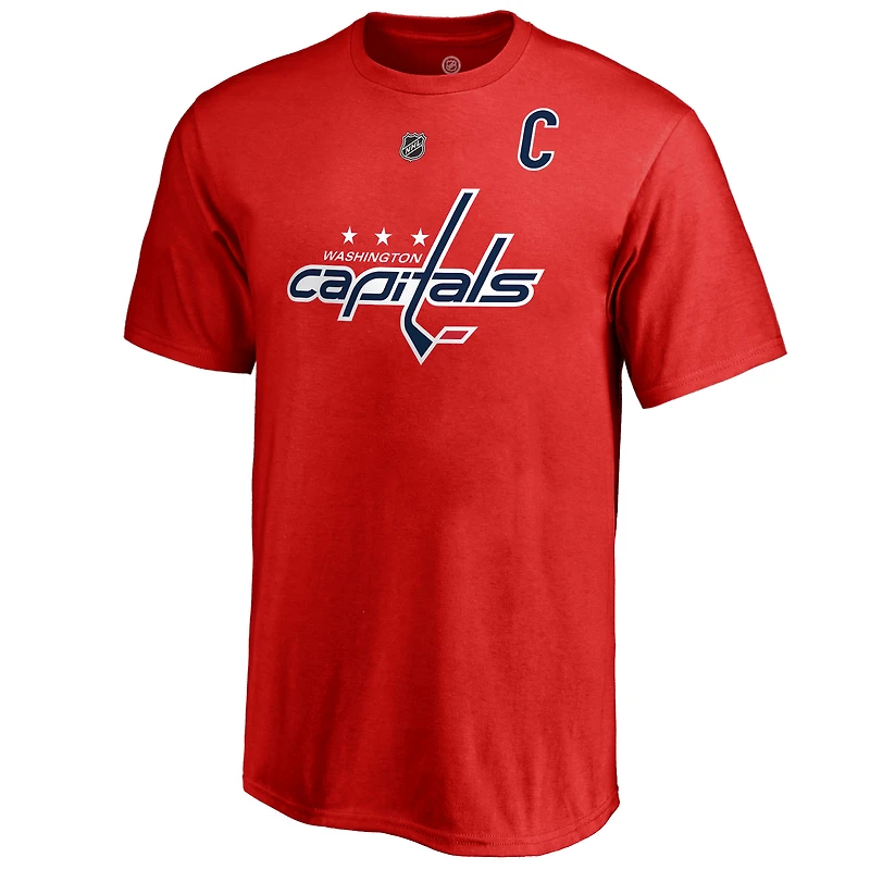 T-shirt rouge authentique avec nom et numéro de joueur des Capitals Washington Alexander Ovechkin pour jeune