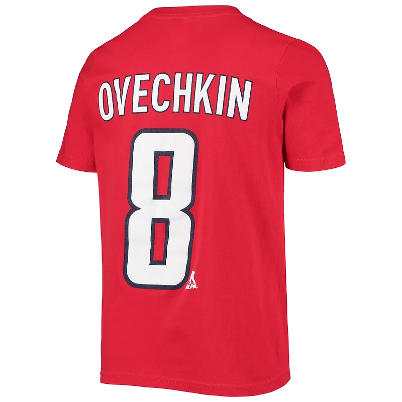 T-shirt pour enfant Alexander Ovechkin, joueur des Capitals de Washington, avec nom et numéro