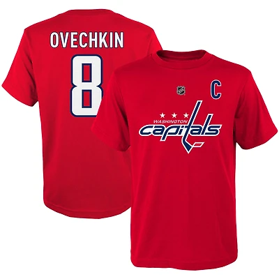 Junior Alexander Ovechkin Red Washington Capitals Nom et numéro du joueur - T-shirt
