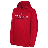 Sweat à capuche raglan authentique Pro Rink des Capitals de Washington pour jeunes fanatiques rouges