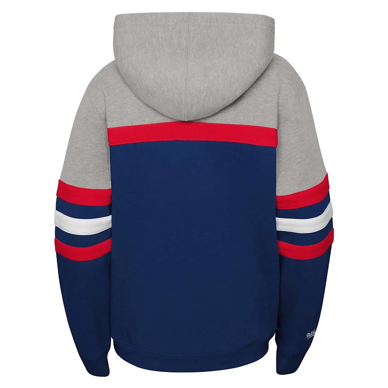 Chandail à capuchon d'entraîneur-chef des Capitals de Washington Mitchell & Ness pour jeunes, bleu marine
