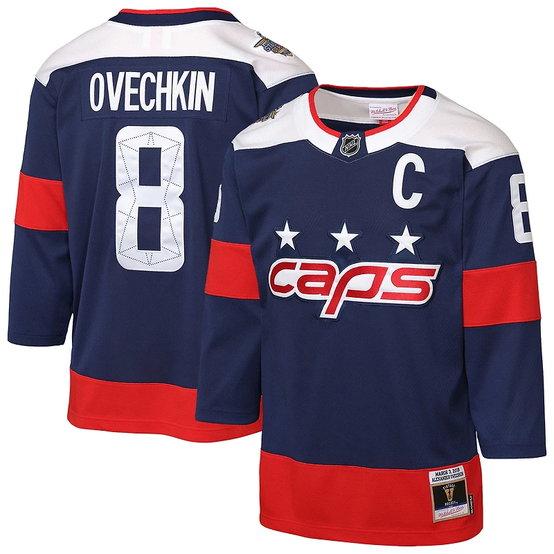 Maillot de joueur Power Play 2.0 la série NHL Stadium Series 2018 des Capitals Washington Mitchell & Ness Alexander Ovechkin Navy pour jeunes