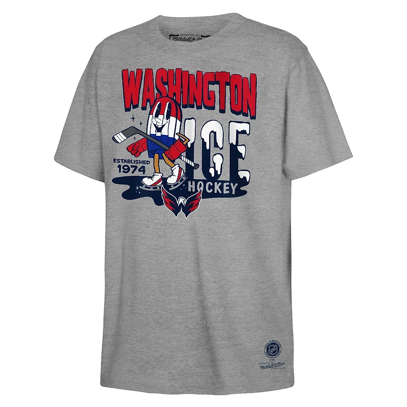 T-shirt de hockey sur glace gris Mitchell & Ness pour jeunes des Capitals Washington