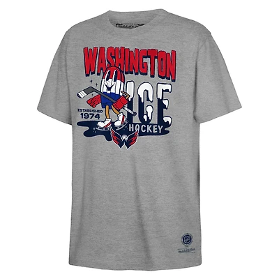 Youth Mitchell & Ness Gray Washington Capitals Ice Hockey T-Shirt