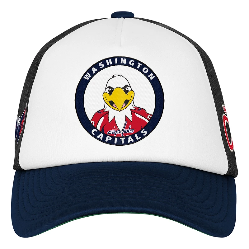 Casquette de camionneur ajustable blanche Mitchell & Ness pour jeunes