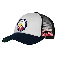 Youth Mitchell & Ness  White Washington Capitals Mascot Adjustable Trucker Hat