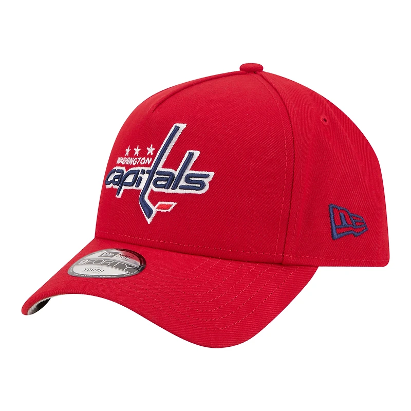 Casquette ajustable New Era rouge Washington Capitals 9FORTY pour jeunes