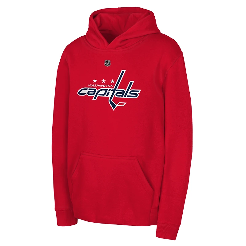 Youth Outerstuff Red Washington Capitals Primary Logo Pullover Hoodie